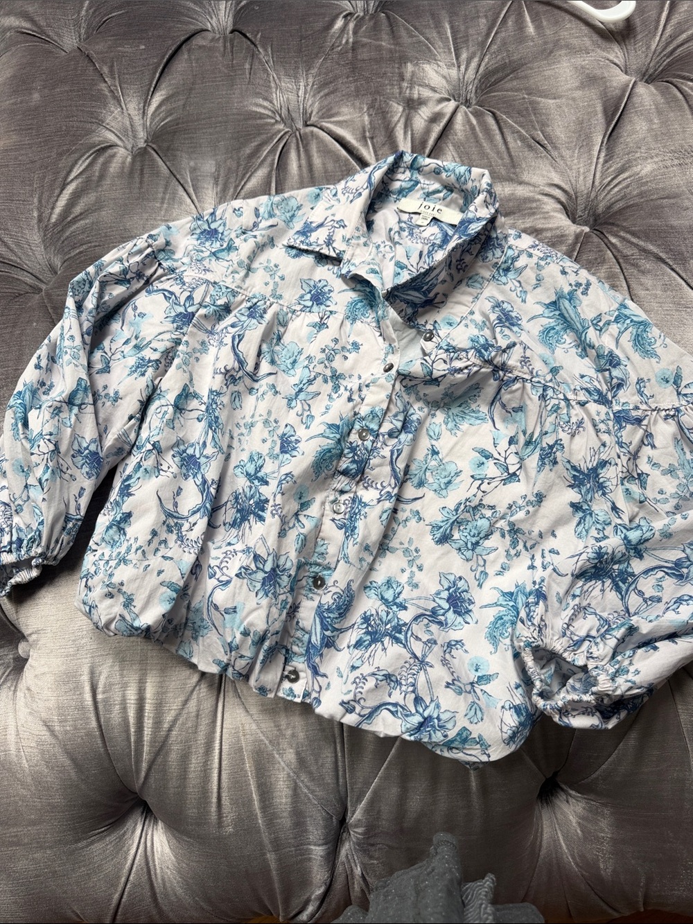 Joie Light Blue Floral Button-Down Shirt